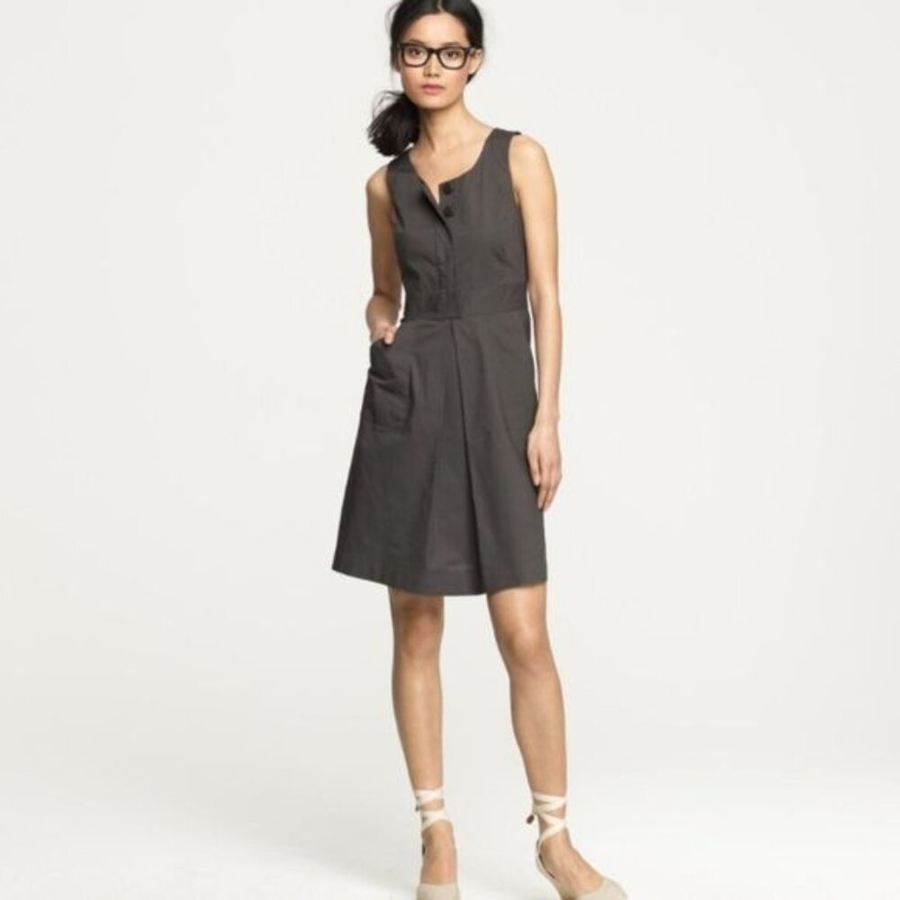 J. CREW | Caroline Dress | Sleeveless Inverted Pleat | Style 44774 (Olive) US12